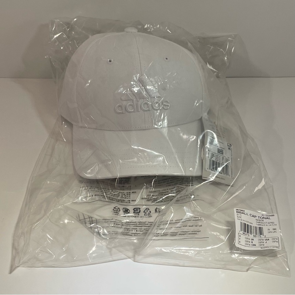 adidas White Tonal Baseball Cap